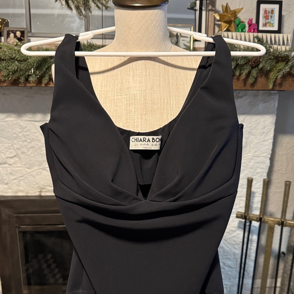 Chiara Boni Black Draped V-Neck Swimsuit